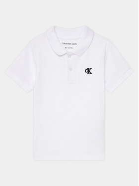 Calvin Klein Jeans Calvin Klein Jeans Тениска с яка и копчета Summer IN0IN00170 Бял Regular Fit