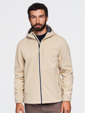 Ombre Ombre Kurtka przejściowa OM-JANP-0292 Beżowy Regular Fit