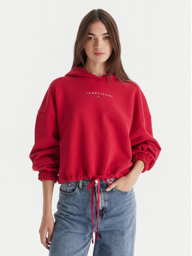 Tommy Jeans Tommy Jeans Felpa Bling Linear DW0DW21607 Rosso Regular Fit