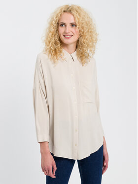 Cross Jeans Cross Jeans Bluzka 75366-009 Beżowy Oversize