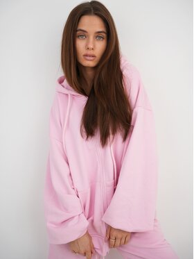 MissDenim MissDenim Bluza Oversize Zip Hoodie Różowy Oversize