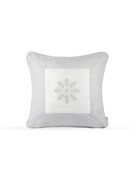 Doram design Doram design Poduszka dekoracyjna Srebrna poduszka zimowa Snowflake IV 50x50 cm Szary