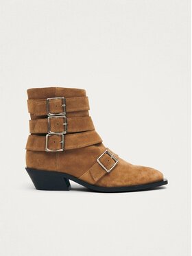 ALOHAS ALOHAS Botki Eras Suede Tan Leather Ankle Boots Brązowy