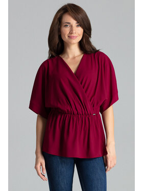 Lenitif Lenitif Bluzka L063 Czerwony Regular Fit