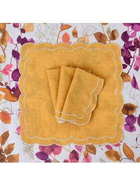 Roseberry Home Roseberry Home Serwetki haftowane Yellow Petali Żółty
