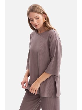 BeWear BeWear Bluzka b301 Brązowy Baggy Fit