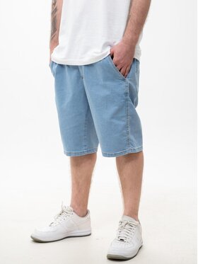 Jigga Wear Jigga Wear Szorty jeansowe Krótkie Spodenki Jeansowe Baggy Męskie Jasne Niebieskie / Białe Jigga Wear Crown M Niebieski Regular Fit