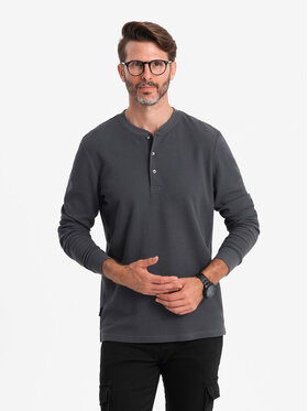 Ombre Ombre Longsleeve OM-LSCL-0120 Szary Regular Fit