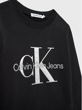 Calvin Klein Jeans Majica Dugih Rukava Monogram Logo IU0IU00265 Crna Regular Fit