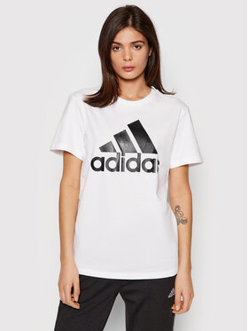 adidas adidas T-Shirt Essentials Logo Boyfriend GL0779 Biały Loose Fit