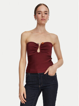 Guess Guess Top W6YR37 Z1042 Bordo rdeča Slim Fit