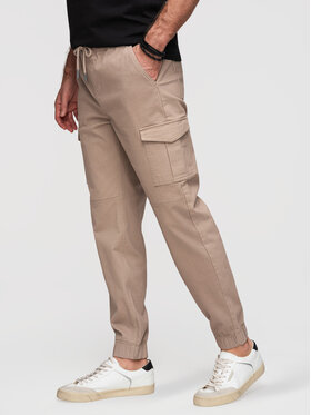 Ombre Ombre Joggery OM-PAJO-0290 Beżowy Regular Fit