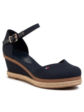 Tommy Hilfiger Tommy Hilfiger Espadrile Basic Closed Toe Mid Wedge FW0FW04787 Mornarsko modra