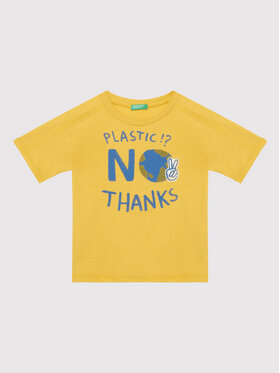 United Colors Of Benetton United Colors Of Benetton T-shirt 3Z7QC101E Žuta Regular Fit