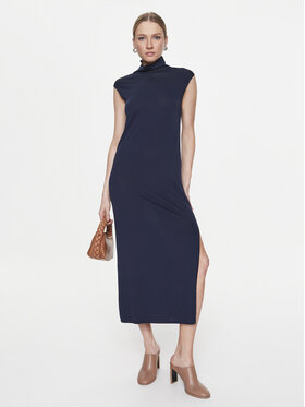 Simple Simple Коктейлна рокля SUD007 Тъмносин Regular Fit
