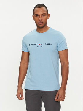 Tommy Hilfiger Tommy Hilfiger T-Shirt Logo MW0MW11797 Błękitny Regular Fit