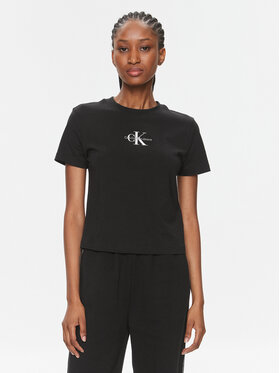 Calvin Klein Jeans Calvin Klein Jeans T-shirt Monologo Baby Tee J20J223113 Crna Slim Fit