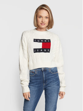 Tommy Jeans Tommy Jeans Sweter Center Flag DW0DW14261 Beżowy Boxy Fit