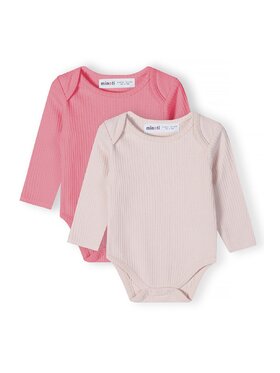 MINOTI MINOTI Komplet 2 par body dziecięcych babyrib 19 Różowy Regular Fit
