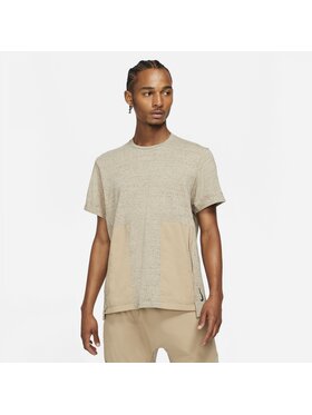 Nike Nike T-Shirt Yoga Dri-FIT Brązowy Regular Fit