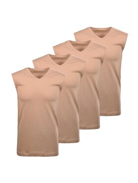 Ragman Ragman Podkoszulek 26886 Beżowy Slim Fit