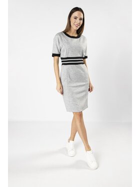 QUIOSQUE QUIOSQUE Sukienka codzienna RIBSON DRESS Szary Regular Fit