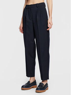 Tommy Hilfiger Tommy Hilfiger Kalhoty z materiálu WW0WW37287 Tmavomodrá Tapered Fit