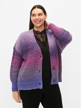 Zizzi Zizzi Kardigan M61214A Fialová Regular Fit