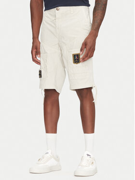 Aeronautica Militare Aeronautica Militare Stoffshorts 251BE041CT1122 Écru Regular Fit