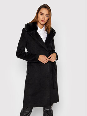 Guess Guess Vlnený kabát Brenda W1BL11 WE4B0 Čierna Regular Fit