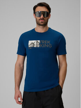 4F 4F T-Shirt TREKKING Turkusowy Regular Fit