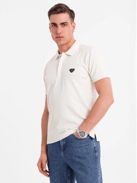 Ombre Ombre Polo OM-POSS-0148 Biały Regular Fit