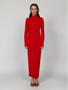 Nudyess Nudyess Sukienka codzienna Almach Maxi Czerwony Fitted Fit