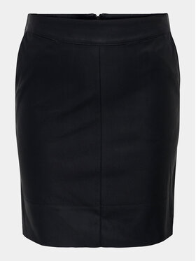 ONLY Carmakoma ONLY Carmakoma Sukňa z imitácie kože 15306377 Čierna Slim Fit