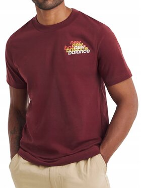 New Balance New Balance T-Shirt MT53958MHB Czerwony Standard Fit