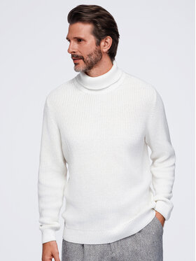 Ombre Ombre Svetr OM-SWTN-0189 Bílá Regular Fit
