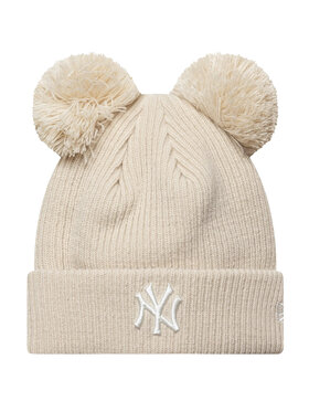 New Era New Era Berretto Wmns Double Pom Beanie New York Yankees Hat Beige
