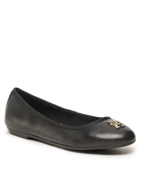 Tommy Hilfiger Tommy Hilfiger Балеринки Round Th Ballerina FW0FW07132 Черен