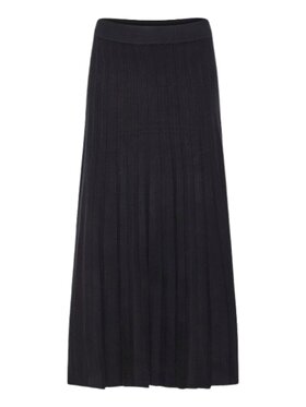 b.young b.young Spódnica maxi Gonna lana donna bymarlin plisse skirt Czarny Regular Fit