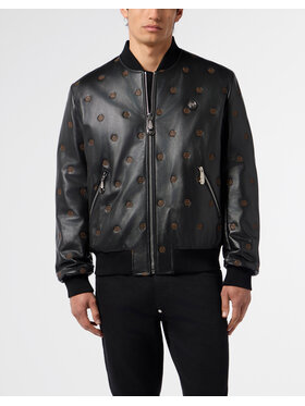 PHILIPP PLEIN PHILIPP PLEIN Giacca di pelle 29687 Nero Regular Fit