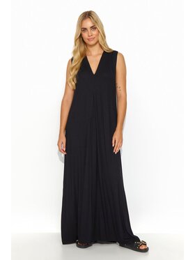 Makadamia Makadamia Sukienka codzienna M830 Czarny Loose Fit