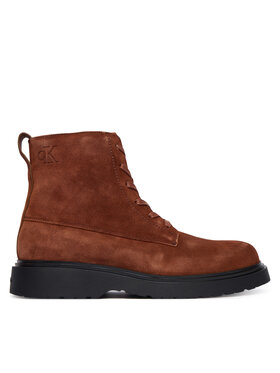 Calvin Klein Calvin Klein Trzewiki Combat Ess Lace Up Zip Boot Su YM0YM01371 Brązowy