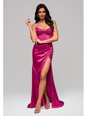 Ombre Ombre Sukienka wieczorowa LA-OM-DLR157 Różowy Regular Fit