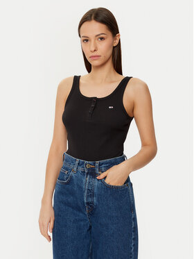 Tommy Jeans Tommy Jeans Τοπ DW0DW19492 Μαύρο Slim Fit