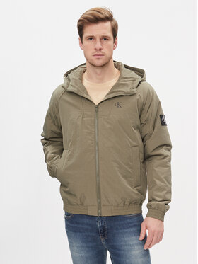 Calvin Klein Jeans Calvin Klein Jeans Bunda pro přechodné období Hooded Padded Harrington J30J324698 Zelená Regular Fit