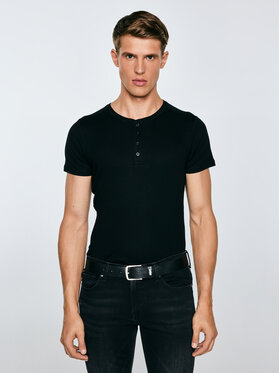 BIG STAR BIG STAR T-Shirt BASICAG Czarny Slim Fit