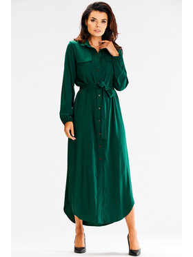 Awama Awama Vestito estivo A601 Verde Basic Fit