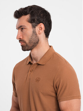 Ombre Ombre Polokošile OM-POBS-0100 Hnědá Regular Fit