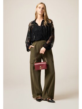 Oltre Oltre Pantaloni di tessuto P037J002516N035 Verde Boy Fit