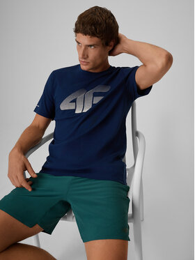 4F 4F T-Shirt COMMERCIAL Granatowy Regular Fit